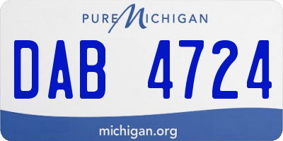 MI license plate DAB4724