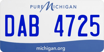 MI license plate DAB4725