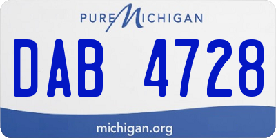 MI license plate DAB4728