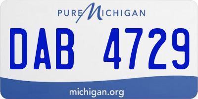 MI license plate DAB4729