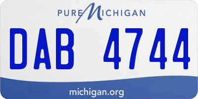 MI license plate DAB4744