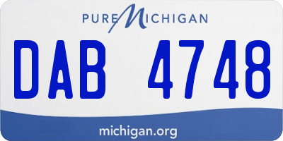 MI license plate DAB4748