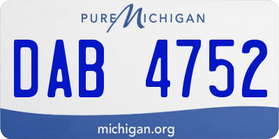 MI license plate DAB4752
