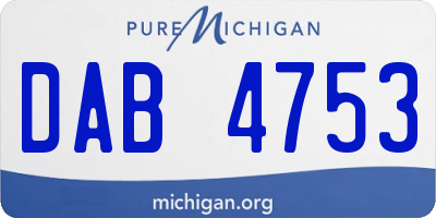 MI license plate DAB4753