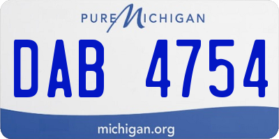 MI license plate DAB4754