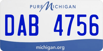 MI license plate DAB4756