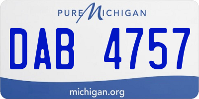 MI license plate DAB4757