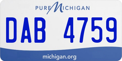 MI license plate DAB4759