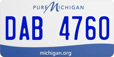 MI license plate DAB4760