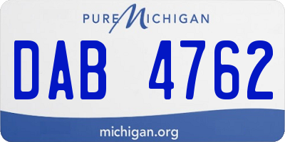 MI license plate DAB4762