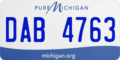 MI license plate DAB4763