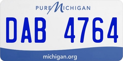 MI license plate DAB4764