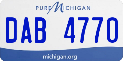 MI license plate DAB4770