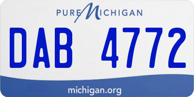 MI license plate DAB4772