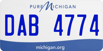 MI license plate DAB4774