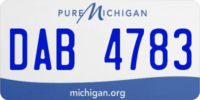 MI license plate DAB4783