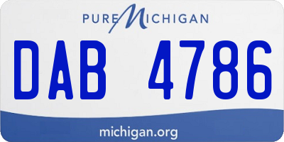 MI license plate DAB4786