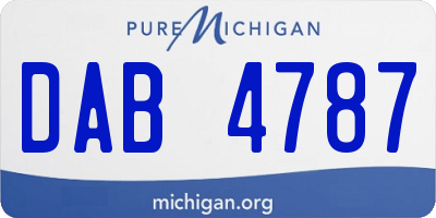 MI license plate DAB4787