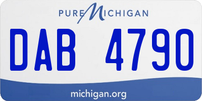 MI license plate DAB4790
