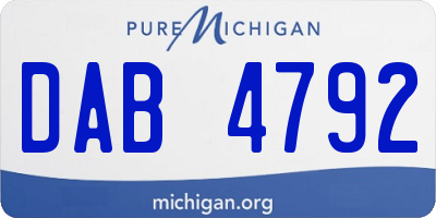 MI license plate DAB4792