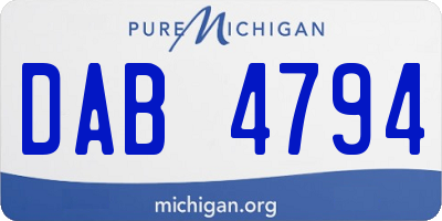 MI license plate DAB4794