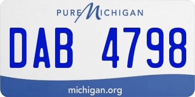 MI license plate DAB4798