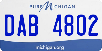 MI license plate DAB4802