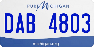 MI license plate DAB4803