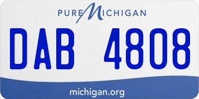 MI license plate DAB4808