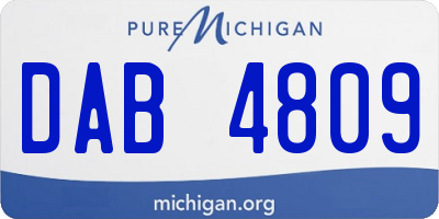 MI license plate DAB4809