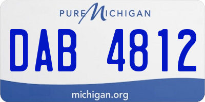 MI license plate DAB4812