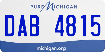 MI license plate DAB4815