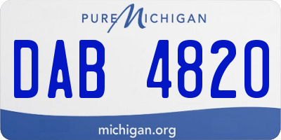 MI license plate DAB4820