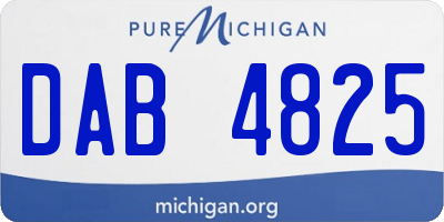 MI license plate DAB4825