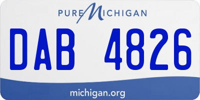 MI license plate DAB4826