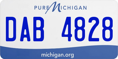 MI license plate DAB4828