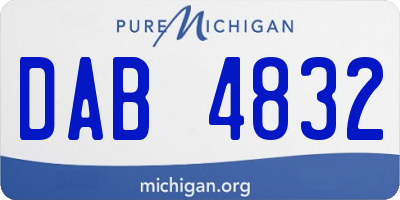 MI license plate DAB4832