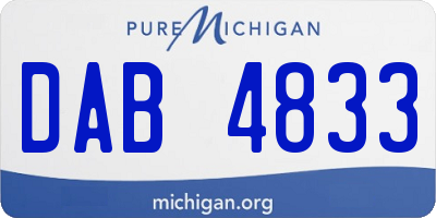 MI license plate DAB4833