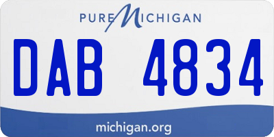 MI license plate DAB4834