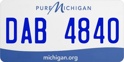 MI license plate DAB4840