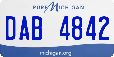 MI license plate DAB4842