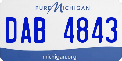 MI license plate DAB4843