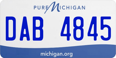 MI license plate DAB4845