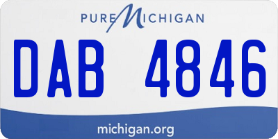 MI license plate DAB4846