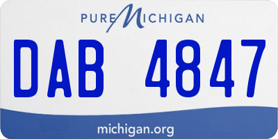 MI license plate DAB4847