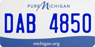 MI license plate DAB4850