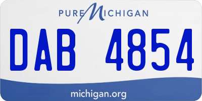 MI license plate DAB4854