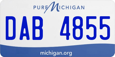 MI license plate DAB4855