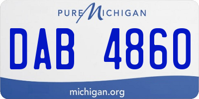 MI license plate DAB4860