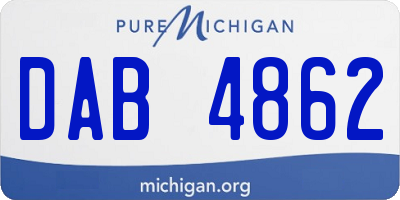 MI license plate DAB4862